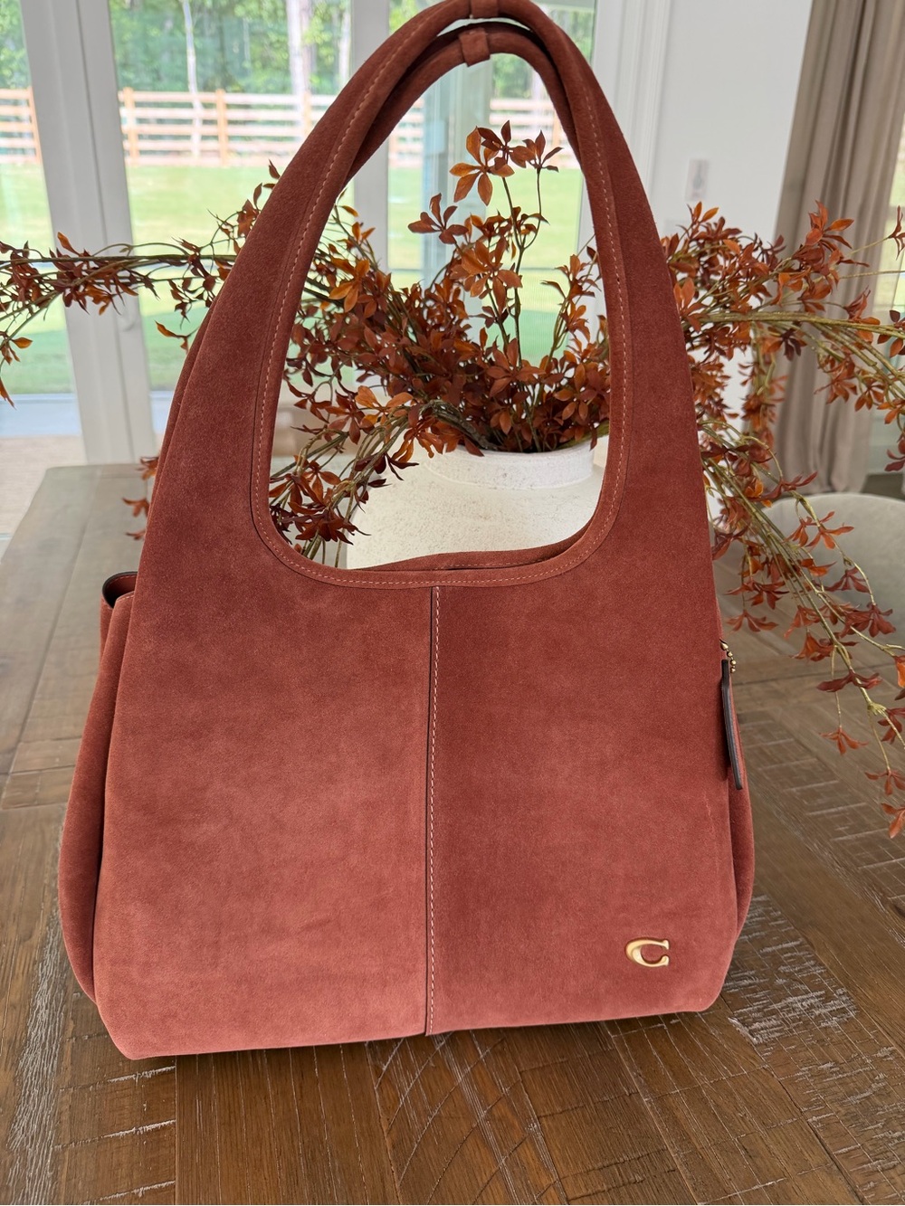 NWOT Coach Lana Large Suede Shoulder Bag - Picture 2 of 10